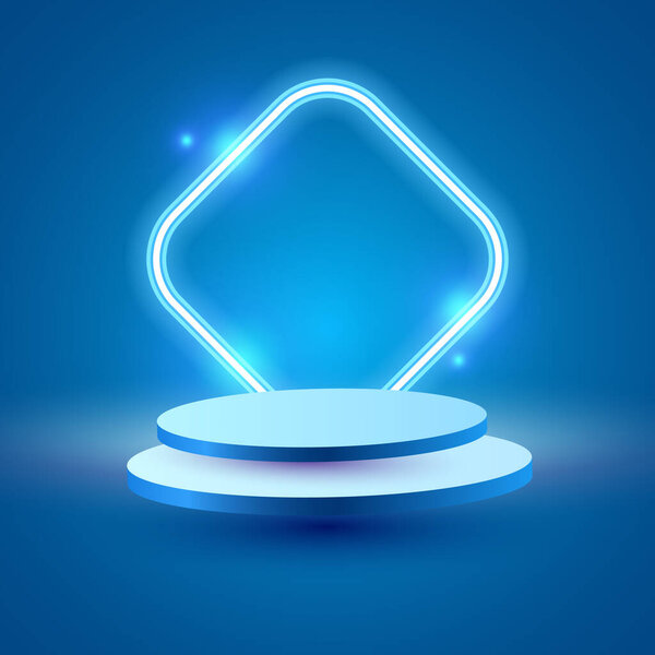 Вектор дизайна баннера подиума продукта. Округлённый квадратный баннер.