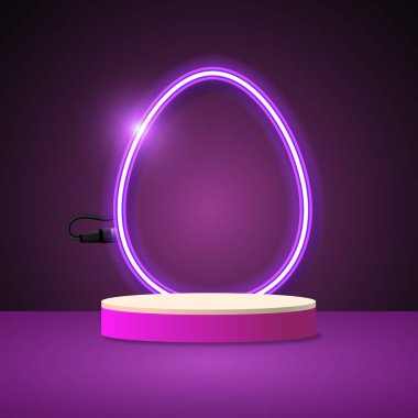 Paskalya etkinliği için boş ürün podyumu.