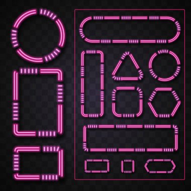 Geometri afişi tasarımı. Pembe bayrak seti.