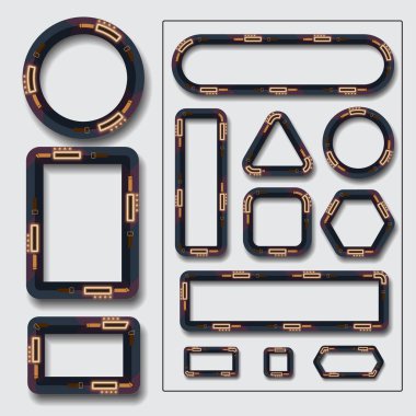 Gelecekçi afiş tasarımının vektörü.