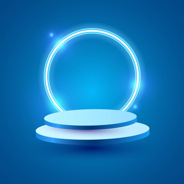 Вектор дизайна баннера подиума продукта. Округлое знамя.