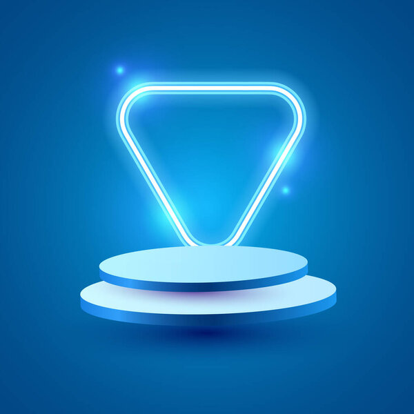 Вектор дизайна баннера подиума продукта. Треугольное знамя.