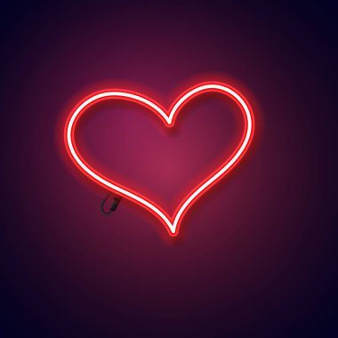 Koyu arkaplanı olan pembe neon kalp..