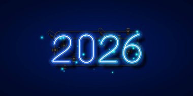 2026 - 226. Koyu arkaplanda parlayan neon simgesi