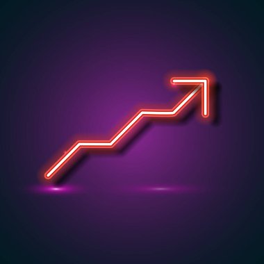 Yukarı bakan, gelişmeyi, başarıyı ve ilerlemeyi sembolize eden modern bir neon ok. Bu parlayan kırmızı zigzag çizgisi tasarımı finansal raporlar, iş sunumları, yatırım reklamları veya motivasyonel görseller için mükemmeldir. Koyu bir arkaplanda ayarlanır, neon 
