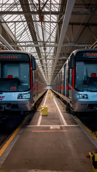 Prag, Çek Cumhuriyeti - 05.14.2024: Çek Cumhuriyeti 'nin 50. yıldönümü münasebetiyle Prag Metro Açık Günü