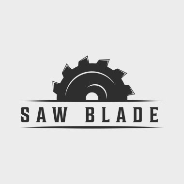 Testere bıçağı marangozluk logosu vintage vektör çizim şablonu ikon grafik tasarımı