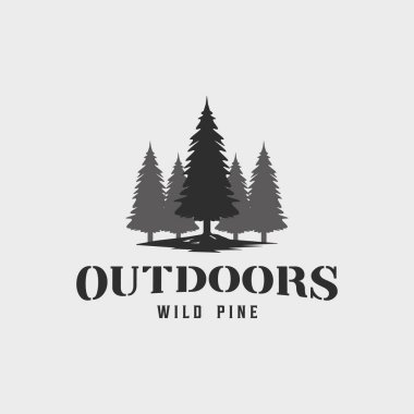 çam ağacı logo vektör vintage illüstrasyon şablon simge grafik tasarımı