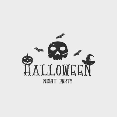 Cadılar Bayramı logo vintage vektör illüstrasyon şablonu simge tasarımı