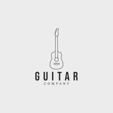 Gitar hattı sanat logosu vektör illüstrasyon şablonu grafik tasarımı