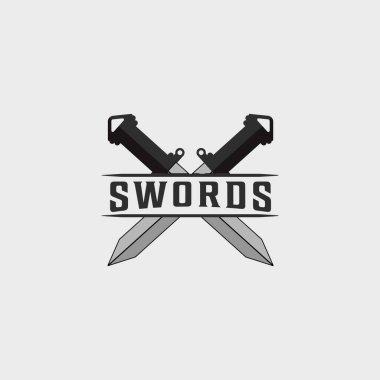 kılıç logosu vintage vektör illüstrasyon şablon simge grafik tasarımı