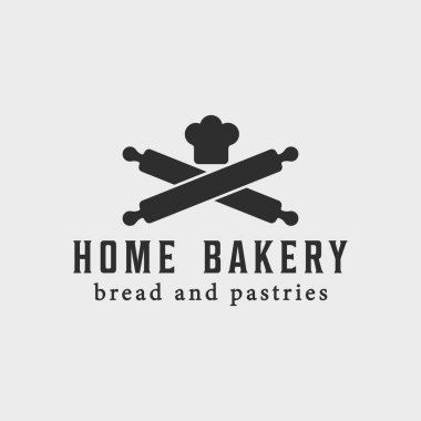 ev yapımı vintage logo basit minimalist vektör illüstrasyon ikon grafik tasarımı