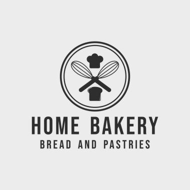 ev yapımı vintage logo basit minimalist vektör illüstrasyon ikon grafik tasarımı