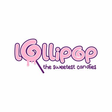 Lolipop logo tasarımı, Pembe ve Mor, en tatlı şekerler.