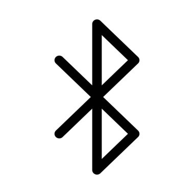 Düz bir bluetooth simgesi. Beyaz arka planda Bluetooth logo simgesi simgesi işareti. Vektör illüstrasyonu.