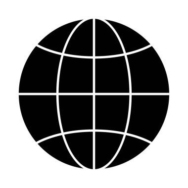 Arkaplan beyaz üzerinde dünya uluslararası dünya küresel dünya ikonu vektör illüstrasyon siyah