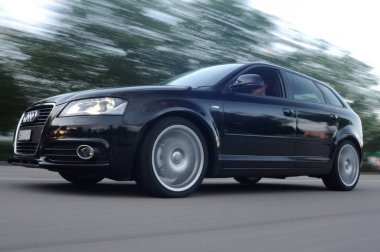 Volketswil, Zuerich, İsviçre - 06.25.2011 Siyah Audi A3 S-Line Rig Shot