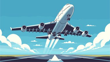 Havaalanından kalkan uçak.