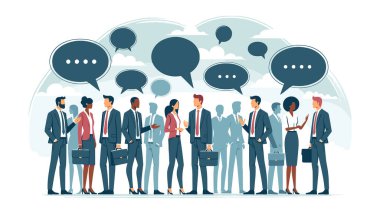 Bir grup iş adamı bir sohbete dahil oldu..