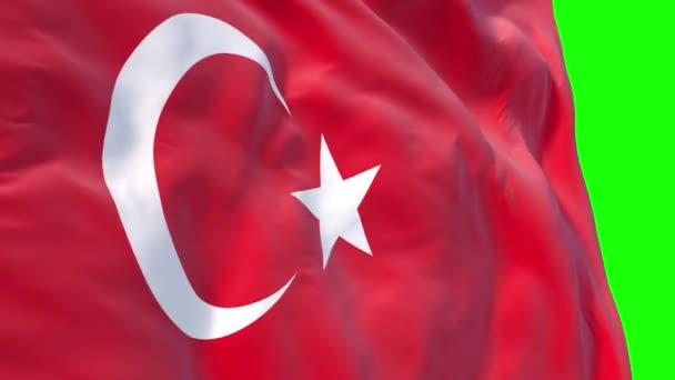 Turkiska Flaggan Viftar Vinden Som Bakgrund Eller Intro Turkiet Flagga — Stockvideo
