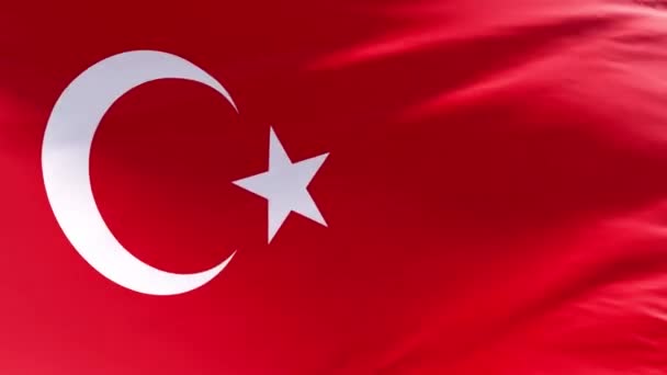 Τουρκική Σημαία Κυματίζει Στον Άνεμο Φόντο Εισαγωγή Τουρκική Σημαία Κίνηση — Αρχείο Βίντεο