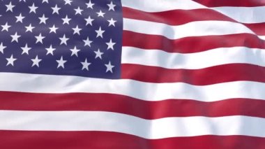 ABD bayrağının rüzgarda dalgalanması arka plan veya giriş olarak, ABD bayrağı yavaş 3d animasyon gerçekçi. Amerika Birleşik Devletleri 4k çözünürlüğü