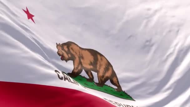 Σημαία Καλιφόρνια Κυματίζει Στον Άνεμο Φόντο Εισαγωγή Σημαία Της Καλιφόρνια — Αρχείο Βίντεο