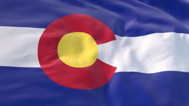 Флаг Колорадо Размахивает Ветру Качестве Фона Интро Флаг Колорадо Медленном — стоковое видео