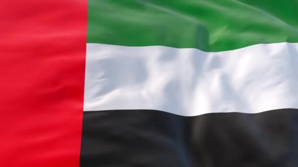 Vlajka Spojených Arabských Emirátů Vlnící Větru Jako Pozadí Pro Intro Royalty Free Stock Video