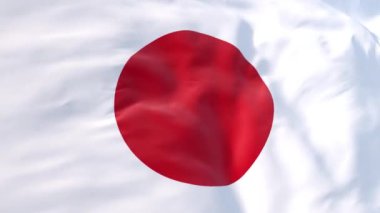 Japonya, rüzgarda dalgalanan bayrak giriş için arka planda, Japonya bayrağı yavaş 3 boyutlu animasyon gerçekçi. Bayrak Kapat