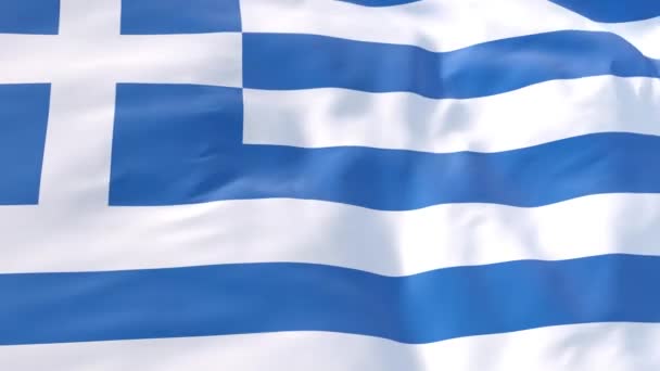 Yunanistan Bayrağının Rüzgarda Dalgalanması Yunan Cumhuriyeti Bayrağının Yavaş Hareket Eden — Stok video