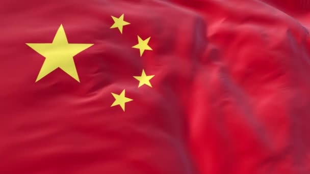 China Flag Waving Wind Background Intro People Republic China Prc — Stock Video