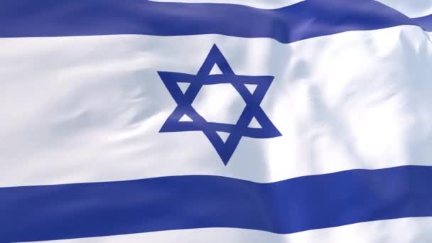 Izrael Vlajka Vlající Větru Jako Pozadí Pro Intro Stát Izrael Stock Video