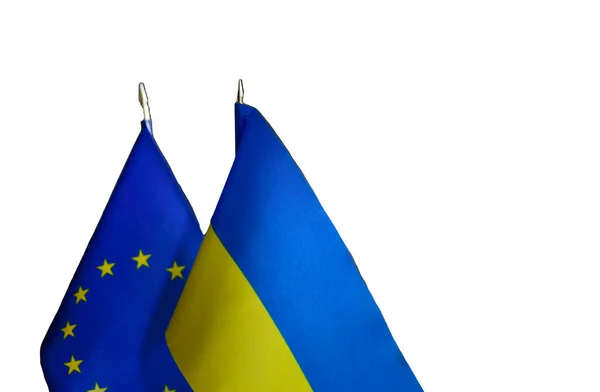 Bandiere Dell Ucraina Dell Partenariati Tra Paesi Concetto Ucraina Adesione — Foto Stock