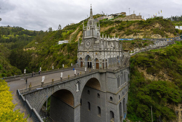 Sanctuary of Las Lajas, pilgrimage site and second wonder of Colombia, in Ipiales