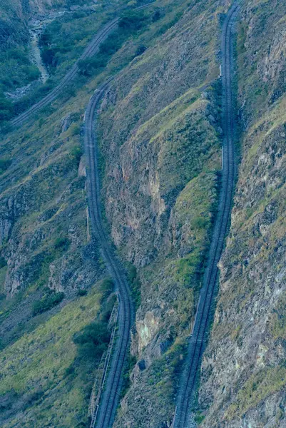 stock image Railway crossing the mountain on three levels. Nariz Del Diablo, Ecuador