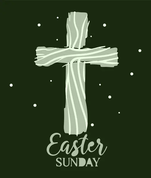 Domingo Pascua Madera Cruz Vector Ilustración Para Diseño Camisetas Tarjetas — Archivo Imágenes Vectoriales