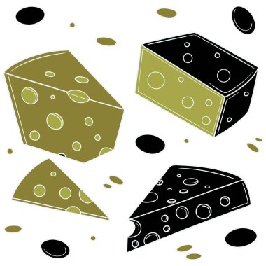 Playful Cheese Wedge Design for Fabric, Crafts, and Graphics clipart