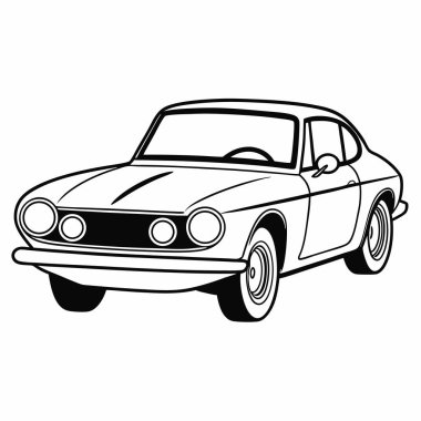 Klasik bir klasik coupe 'un ince bir çizgisi. Geçmişe dönük, nostaljik hislere ihtiyaç duyan projeler için mükemmel. Bu vektör grafiği, şık, siyah beyaz estetik gerektiren otomotiv tasarımı, yazdırma medyası veya web tasarım projeleri için idealdir..  
