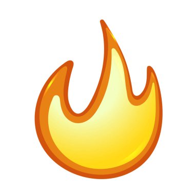 İkonu ateşle. Parlak kırmızı-sarı ateş. Düz ateş. Ateş işareti. Vektör illüstrasyonu