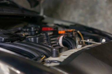 Yumuşak odak, araba motorunun seçici odak noktası