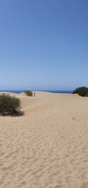 Patara kum tepelerinde deniz manzarası