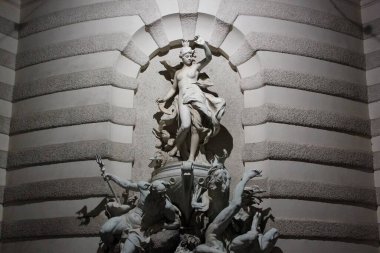 Street view and statues of the city of Vienna, Austria, July 28, 2018. clipart