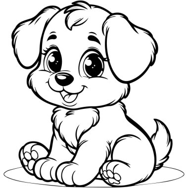 Yavru köpek yavrusu, vektör, illüstrasyon. izole, beyaz