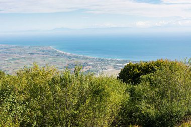 Yunanistan 'ın Olimpos Dağı' ndan Katerini kentinin manzarası