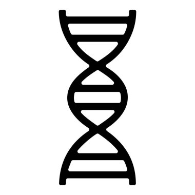 DNA Strand Siluet Vektör Simgesi.