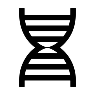 DNA Strand Siluet Vektör Simgesi.