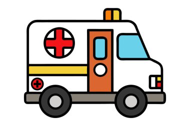 ambulans vektör illüstrasyonu.