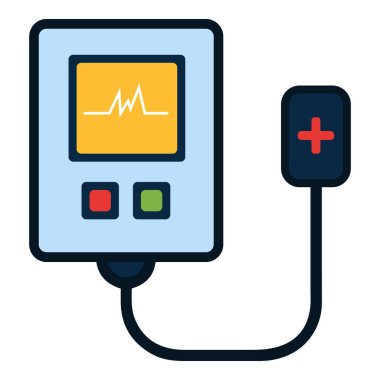 Kan basıncı monitörü Vektör İllüstrasyonu.