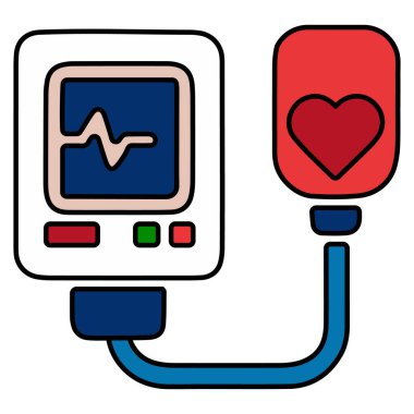 Kan basıncı monitörü Vektör İllüstrasyonu.